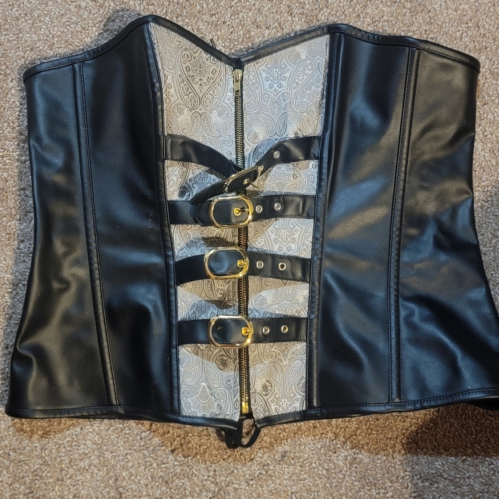 Black and Gold Buckle Corset